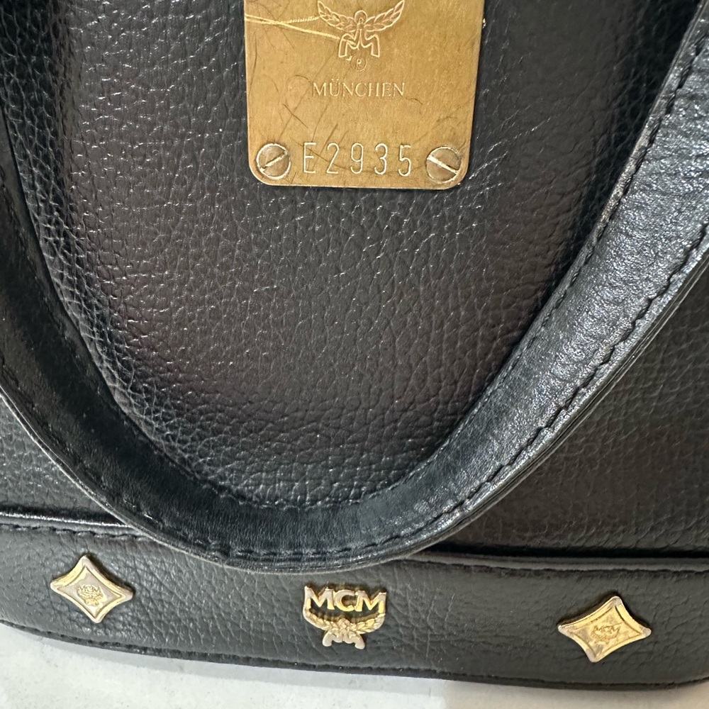 MCM Michael Cromer Black Leather Satchel Bag - Picture 2 of 10